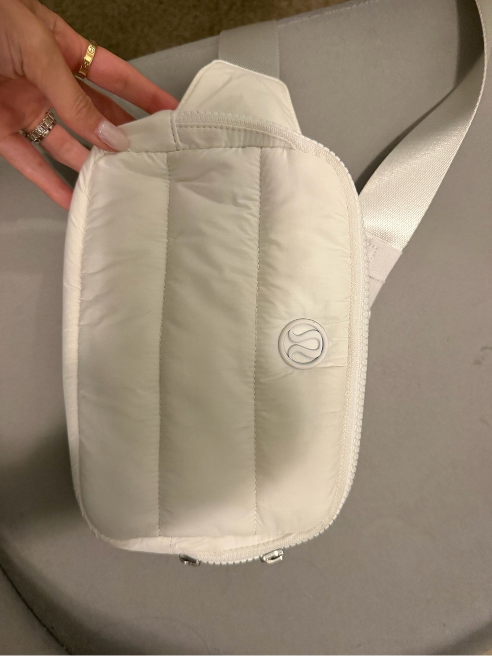 lululemon athletica Cream Padded Sling Belt Bag